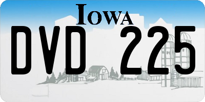 IA license plate DVD225