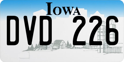 IA license plate DVD226