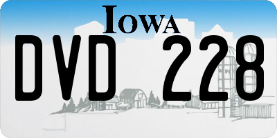 IA license plate DVD228
