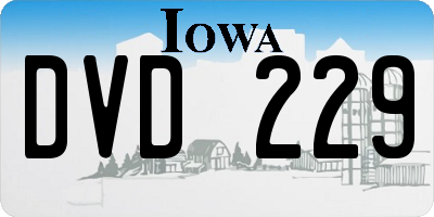 IA license plate DVD229