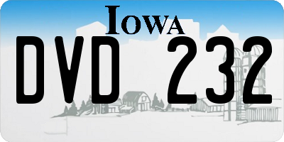 IA license plate DVD232