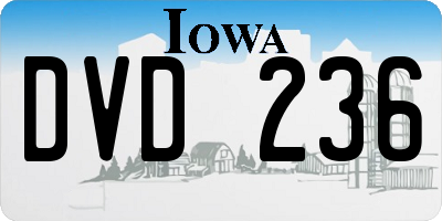 IA license plate DVD236