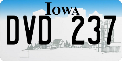 IA license plate DVD237