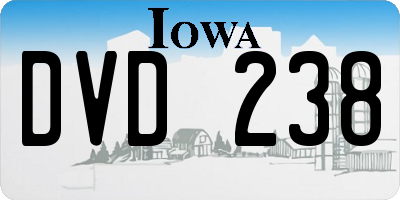 IA license plate DVD238