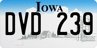 IA license plate DVD239