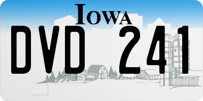 IA license plate DVD241