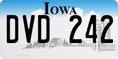 IA license plate DVD242