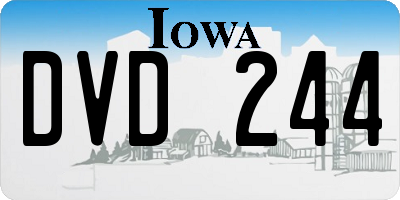 IA license plate DVD244