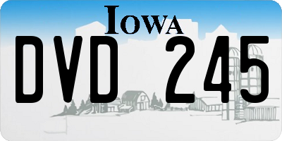 IA license plate DVD245