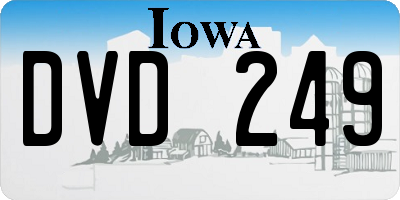 IA license plate DVD249