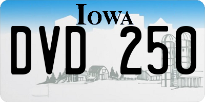 IA license plate DVD250