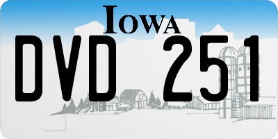 IA license plate DVD251