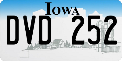 IA license plate DVD252