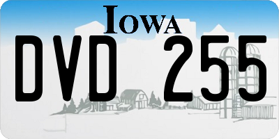 IA license plate DVD255
