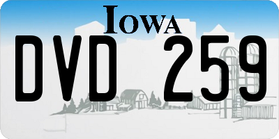 IA license plate DVD259