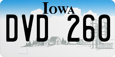 IA license plate DVD260