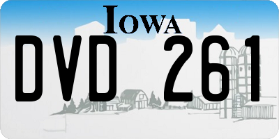 IA license plate DVD261