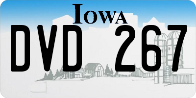 IA license plate DVD267