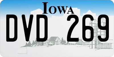 IA license plate DVD269
