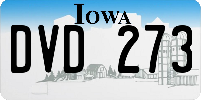 IA license plate DVD273