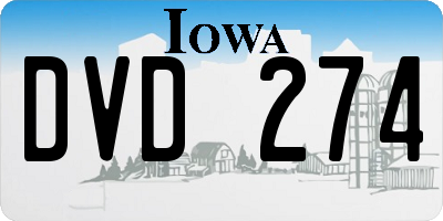 IA license plate DVD274