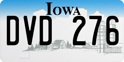 IA license plate DVD276