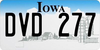 IA license plate DVD277