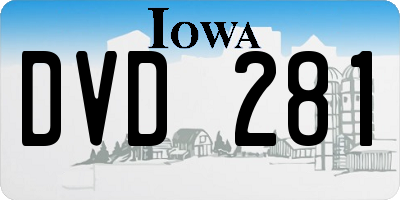 IA license plate DVD281
