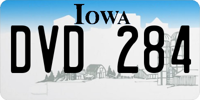 IA license plate DVD284