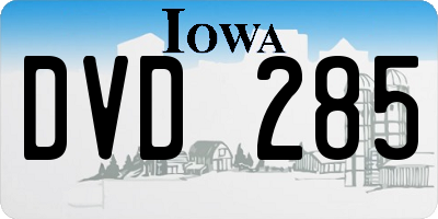 IA license plate DVD285