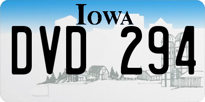 IA license plate DVD294