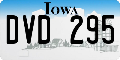 IA license plate DVD295