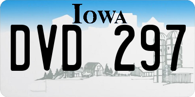 IA license plate DVD297