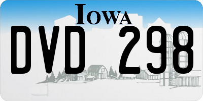 IA license plate DVD298