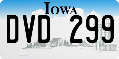 IA license plate DVD299