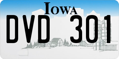IA license plate DVD301