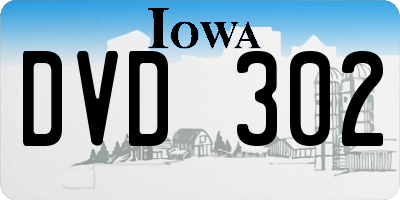 IA license plate DVD302