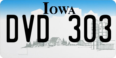 IA license plate DVD303