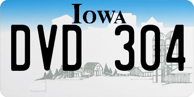 IA license plate DVD304