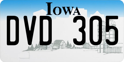 IA license plate DVD305