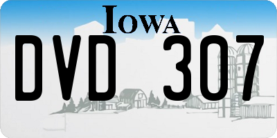 IA license plate DVD307