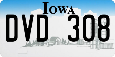 IA license plate DVD308
