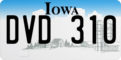 IA license plate DVD310