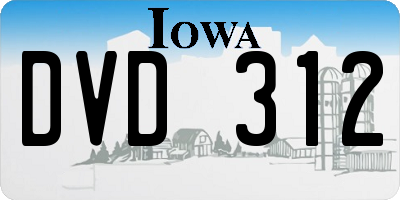 IA license plate DVD312