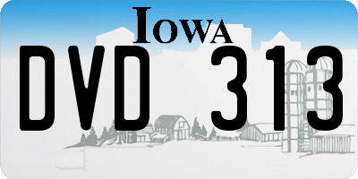 IA license plate DVD313