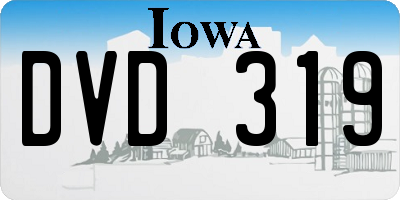 IA license plate DVD319