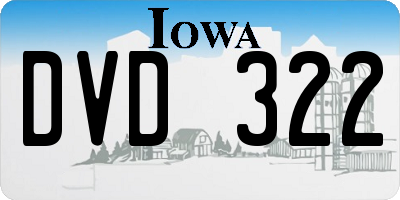 IA license plate DVD322