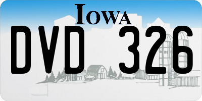 IA license plate DVD326