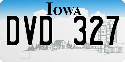 IA license plate DVD327