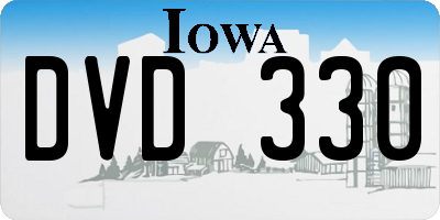 IA license plate DVD330